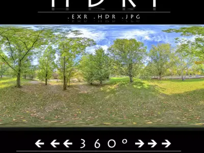 HDRI 016 Serene Green Park Landscape Low-poly 3D model