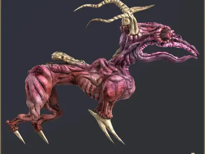 Demonic Beast Low-poly 3D model