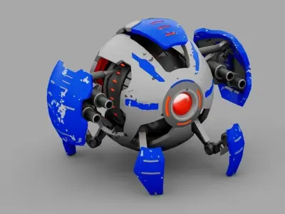 ball robot  rigged character 3D model