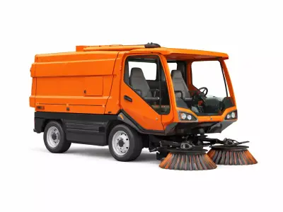 Generic Street Sweeper City Cleaning Utility Vehicle 3D model