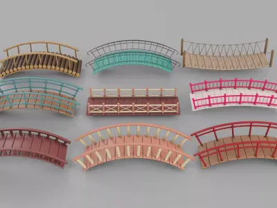 Cartoon Bridges Collection 3D model