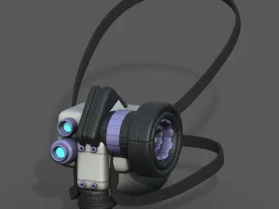 Gas mask scifi helmet futuristic technology  Low-poly 3D model
