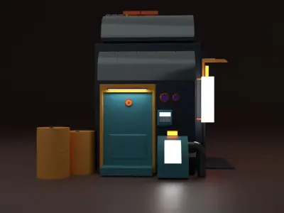 Futuristic Sci-Fi Modular House - Game Ready 3D Model Low-poly 3D model