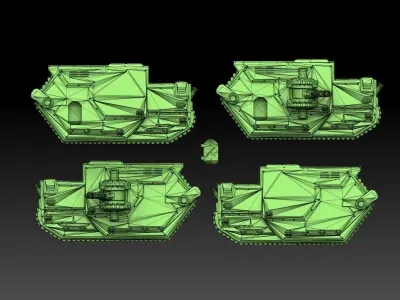 Semi- Rhomboid Tank Tracks 3D print model