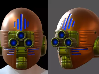 Gas mask helmet 3d model scifi Low-poly  Low-poly 3D model 385