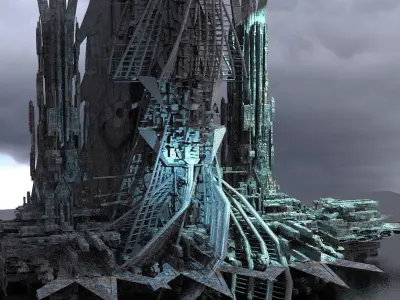 Alien City Tree Tower 3D model