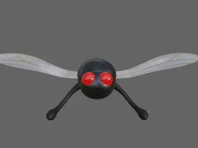 Alien Little Mosquito Low-poly 3D model