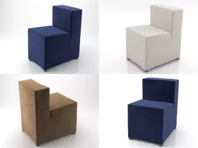 DWI four different chairs 3D model