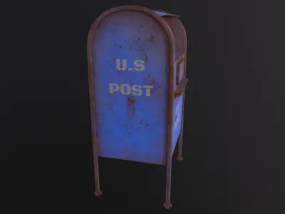 Post Box 3D Model Low-poly 3D model