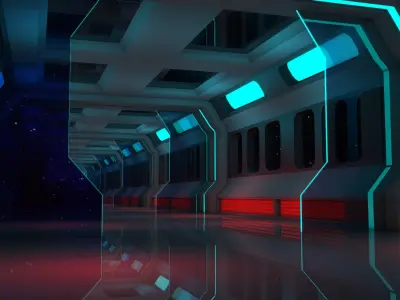 Sci Fi Corridor 3D model 86