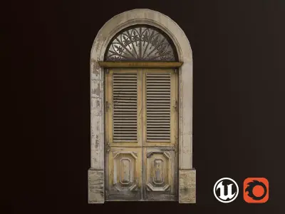 Medieval Door 1 PBR  Low-poly 3D model