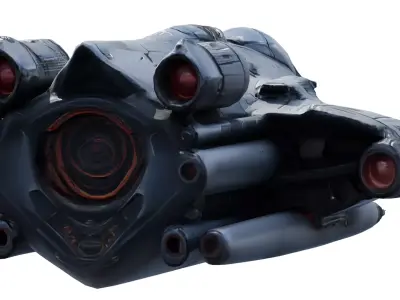 SciFi Starfighter Spaceship 2K PBR Low-poly 3D model