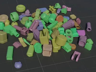 Mecha Kitbash Low-poly 3D model