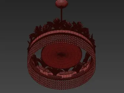 Grand chandelier with leaves 3D model