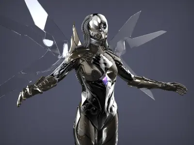 Robotic Female Character 3D model