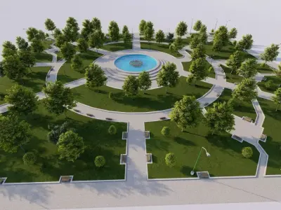 public park-Private Park Landscape 3D model