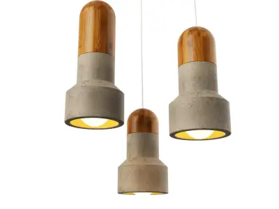 Chandelier concrete pendant lights 3D model