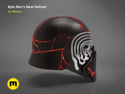 The Kylo Ren helmet destroyed - Star Wars  3D print model