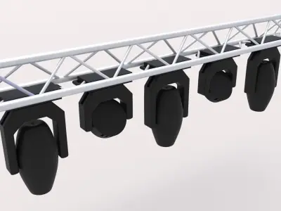Truss with Moving Heads 3D model
