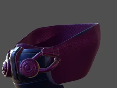 Gas mask helmet 3d model scifi Low-poly  Low-poly 3D model