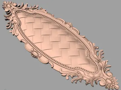 Door panel 3D STL relief model used for CNC router E026 3D model