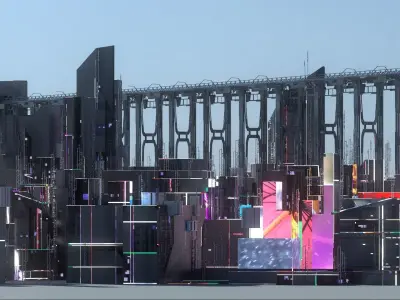 Sci Fi Cyberpunk City Buildings Futuristic  3D model