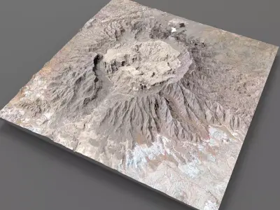 Mountain landscape Crater 3D model