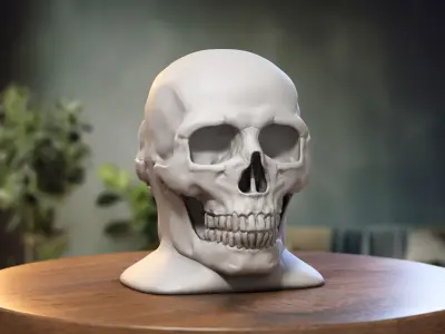 Robot Skull Headphone Stand Cyborg Headset Stand 3D print model