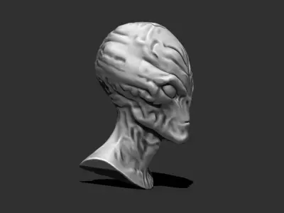 Alien Bust 5 - High-Quality 3D Printable STL Model 3D print model