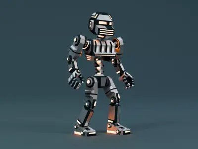 Sci-Fi Robot X-26-2 Low-poly 3D model