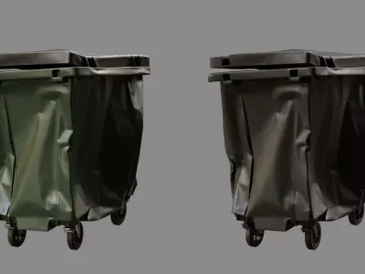 Crushed Trash Container 04 Low-poly 3D model