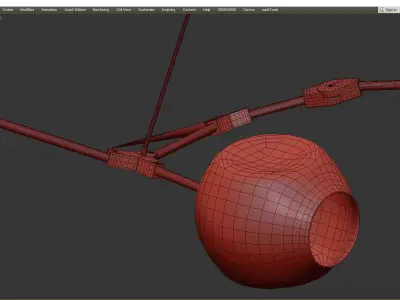 Chandelier bubbles and thorns Low-poly 3D model