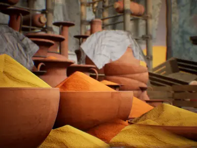 Middle Eastern Market 54 Assets Low-poly 3D model