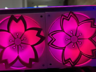 Sakura Cherry Blossom Fan cover 120mm 3D print model