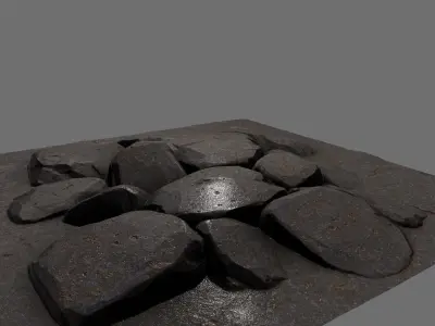 floor rock 5 Low-poly 3D model