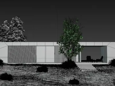 MOUNTAIN HOUSE WITH REALISTIC GRASS Low-poly 3D model