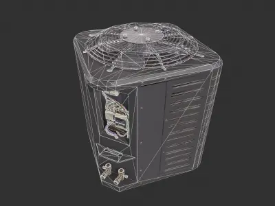 Air Conditioning Condenser Unit Low-poly 3D model