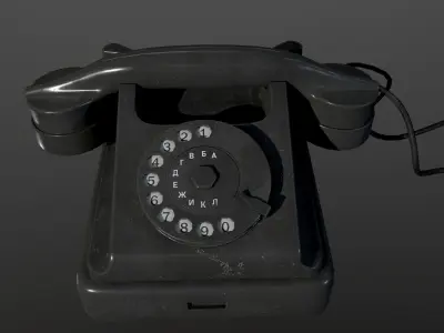 Soviet Phone Low-poly 3D model