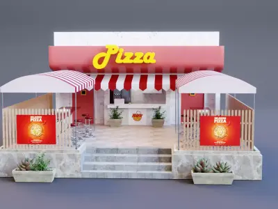 CARTOON PIZZA SHOP 3D model