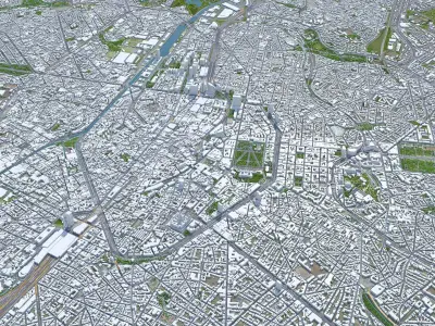 Brussels Belgium 50km Low-poly 3D model