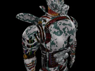 Robot Man With Gun 3D model