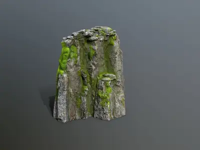 Mossy Rock Set Low-poly 3D model
