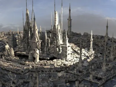 galactic capitol building towers kit bash 3D model
