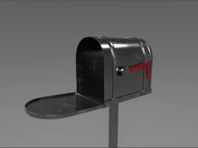 Tin Mailbox Low-poly 3D model