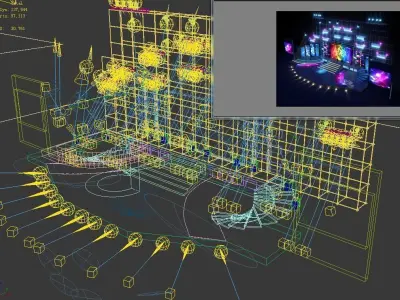 Stage party concert fashion catwalk T station  58 3D model