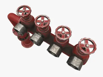 Fire Hydrant Low-poly 3D model