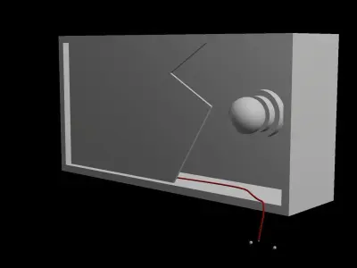 Broken Exit Sign Low-poly 3D model