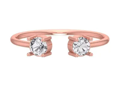Women Open End Light Weight Band Ring 3D print model 5