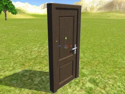 Wooden Door - low poly model Low-poly 3D model