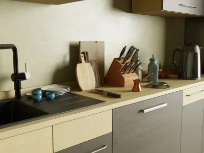 Detailed Kitchen Scene 3D model